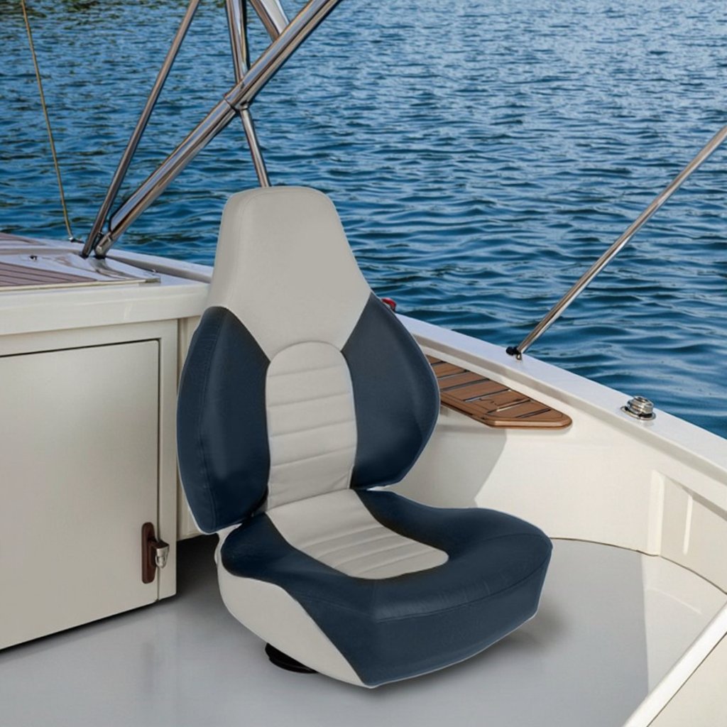 Marine Accessories Grey Blue Red High Back Fish Pro Plastic Frame Folding Boat Seat for Boat Inflatable Boat